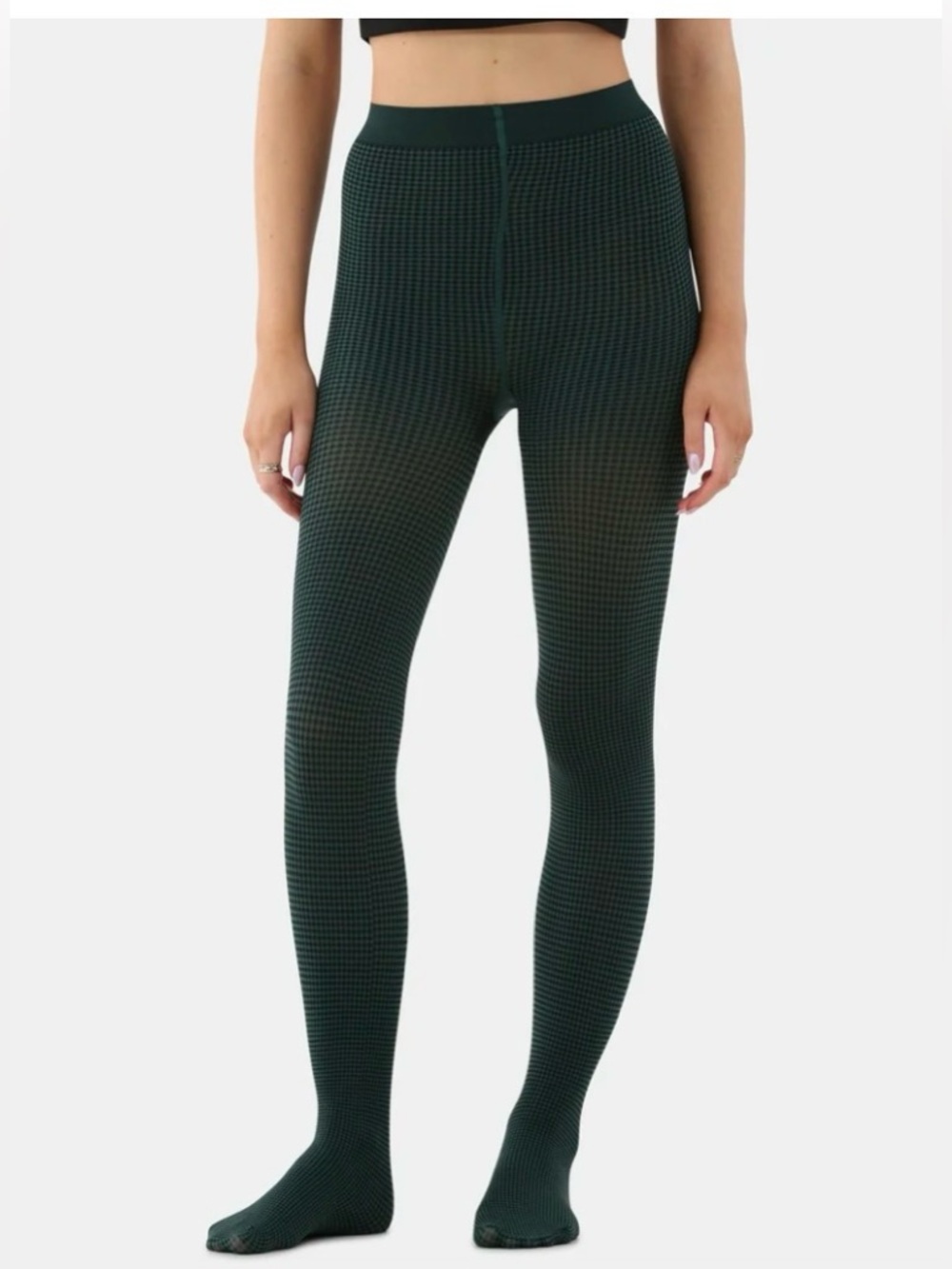 No Boundaries green checkered tights Size XL 
NWT